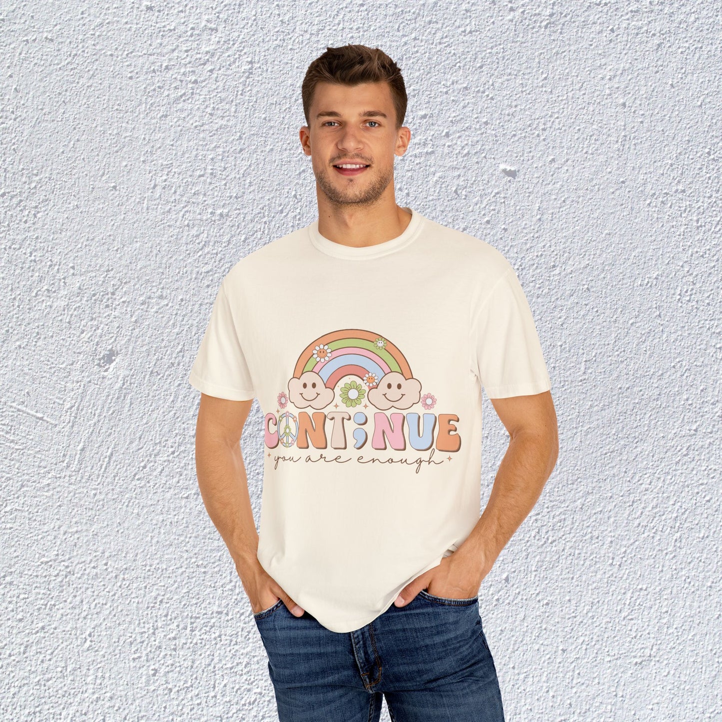 Continue You Are Enough Unisex T-Shirt, Mental Health Graphic Tee, Gift for Introverts