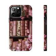 Books Bookshelf Pink Florals Tough iPhone Case