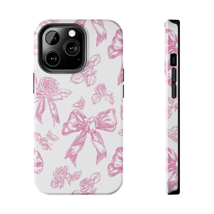 Pink Valentine Toile De Jouy Tough iPhone Case