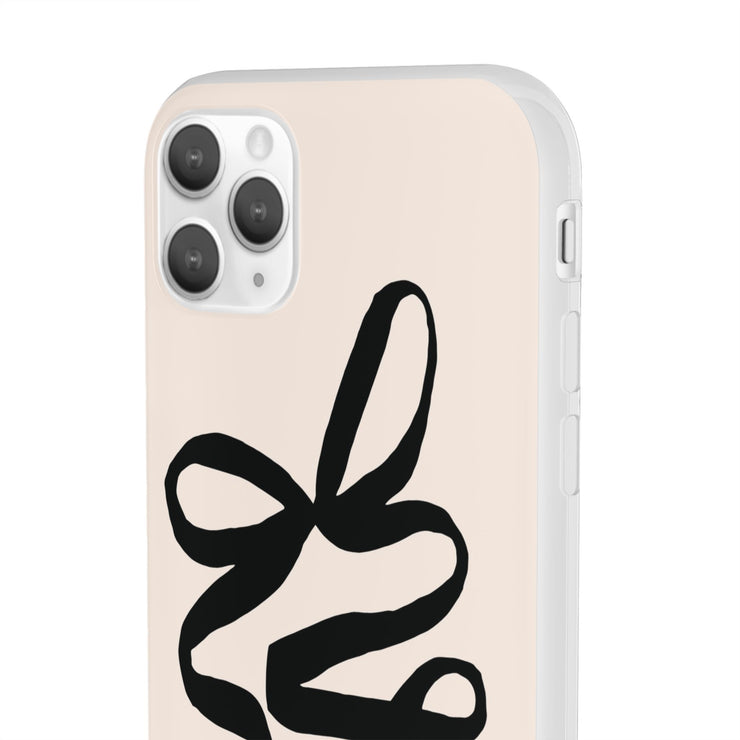 Black Bow on Cream Flexi iPhone Cases