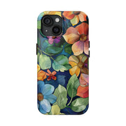 Floral Stained Glass Effect Tough iPhone Case