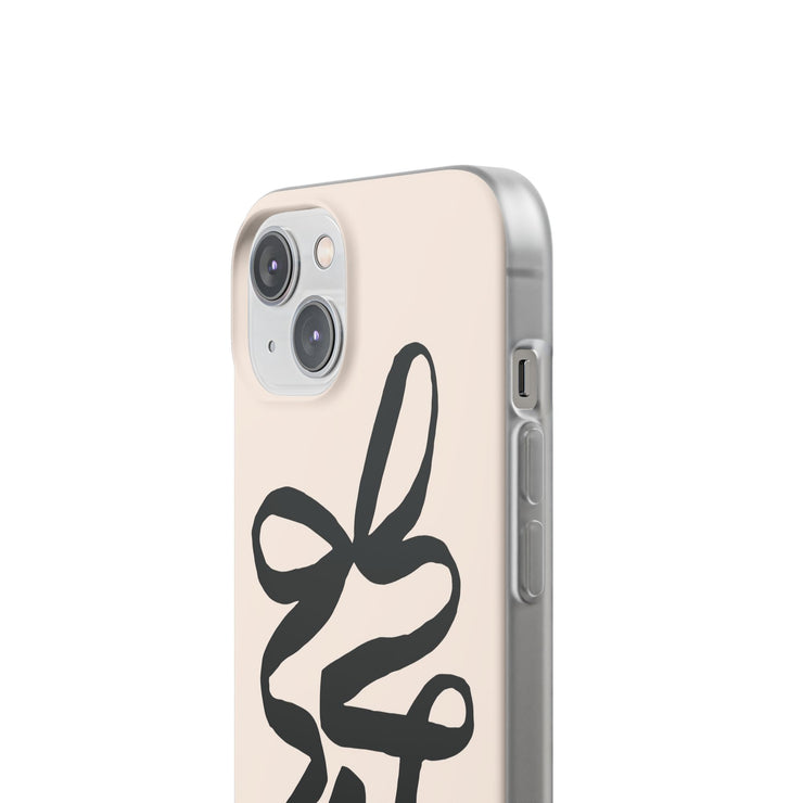 Black Bow on Cream Flexi iPhone Cases