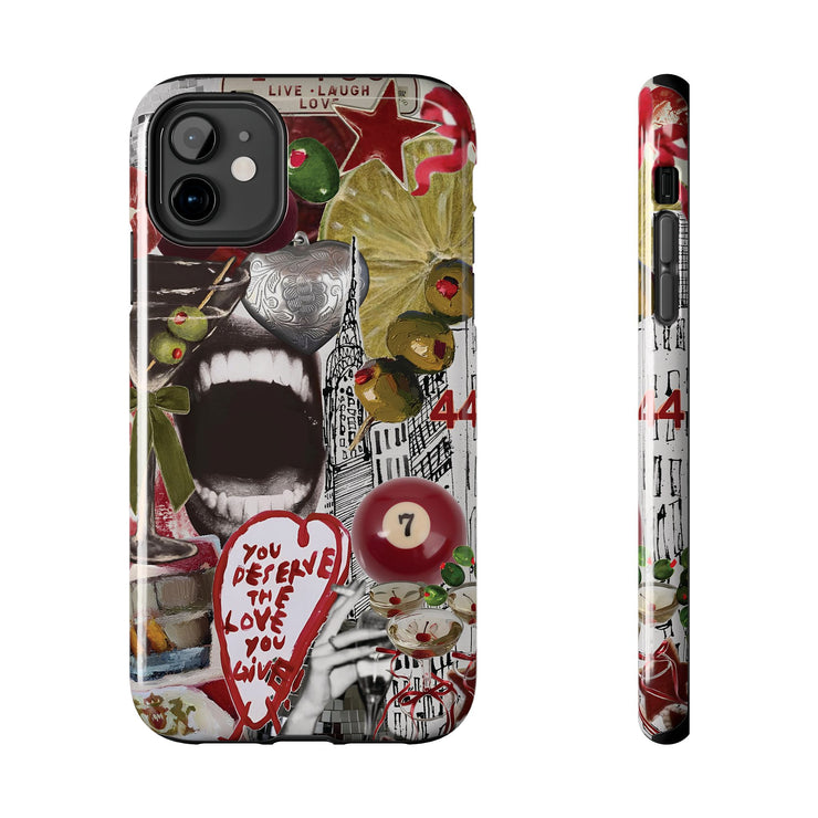 Red 7 Ball Coquette Collage Tough iPhone Case