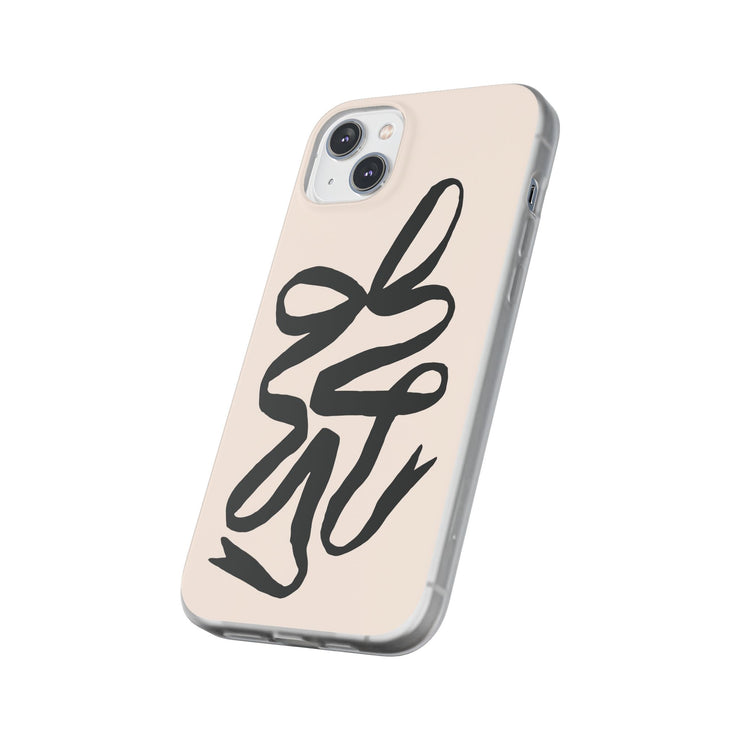 Black Bow on Cream Flexi iPhone Cases