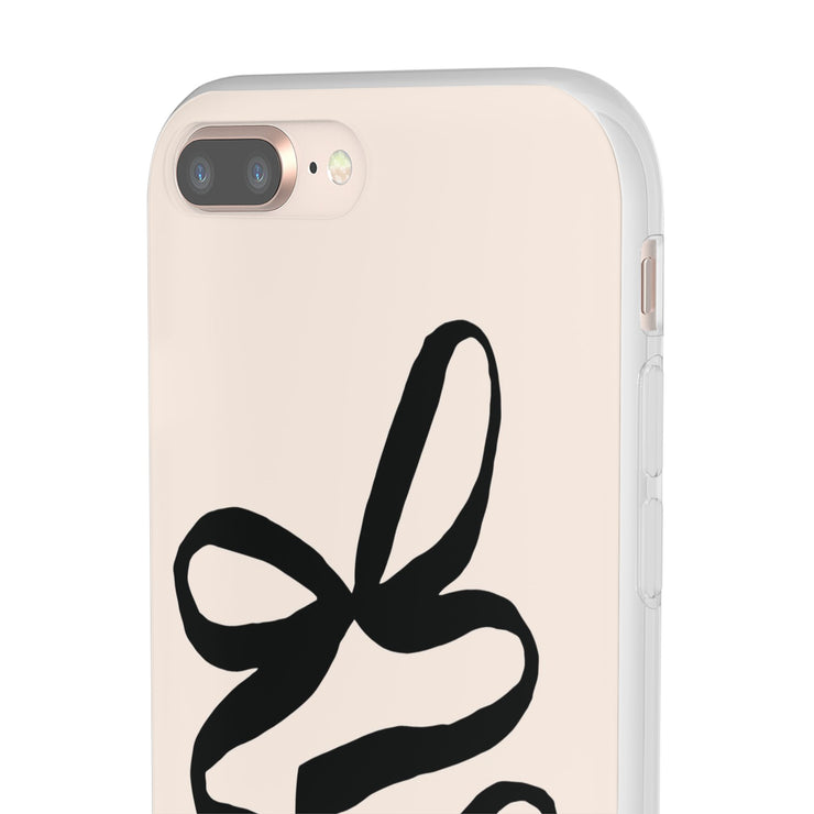 Black Bow on Cream Flexi iPhone Cases