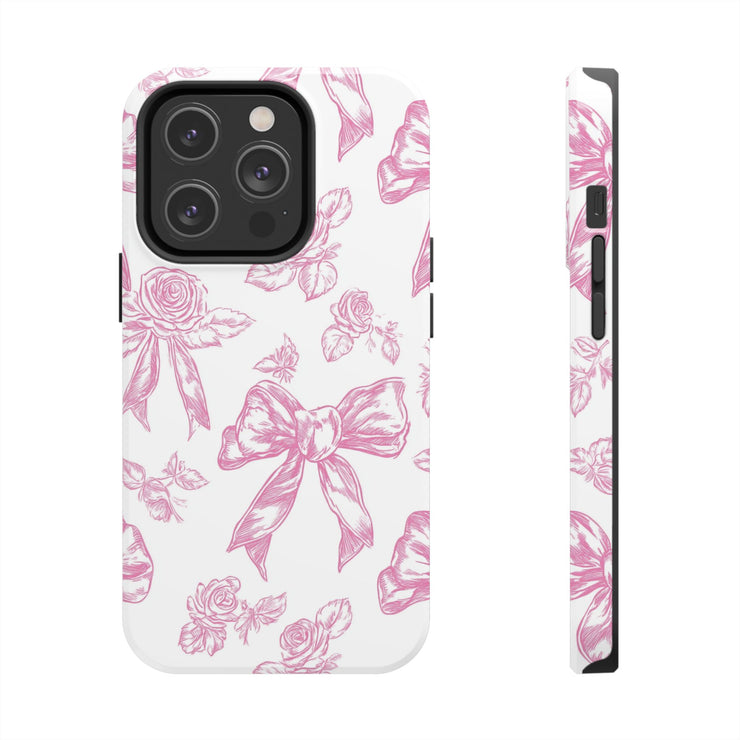 Pink Valentine Toile De Jouy Tough iPhone Case