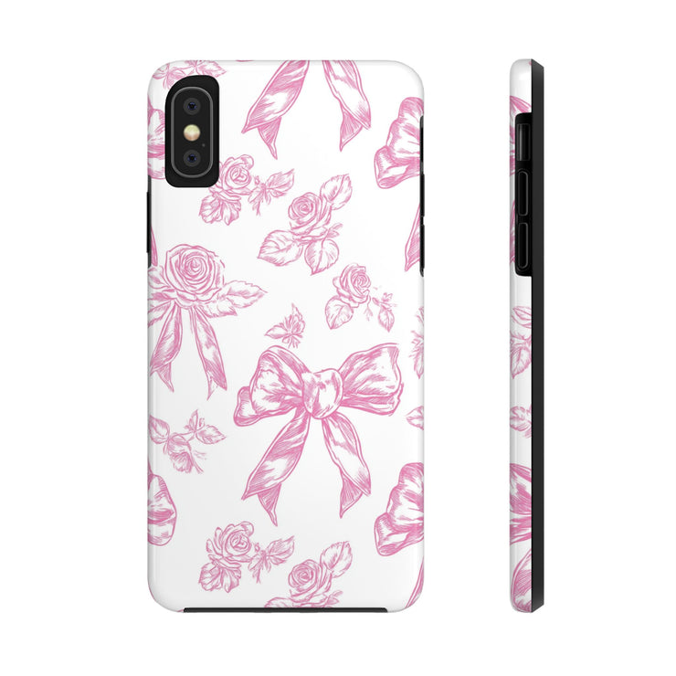 Pink Valentine Toile De Jouy Tough iPhone Case