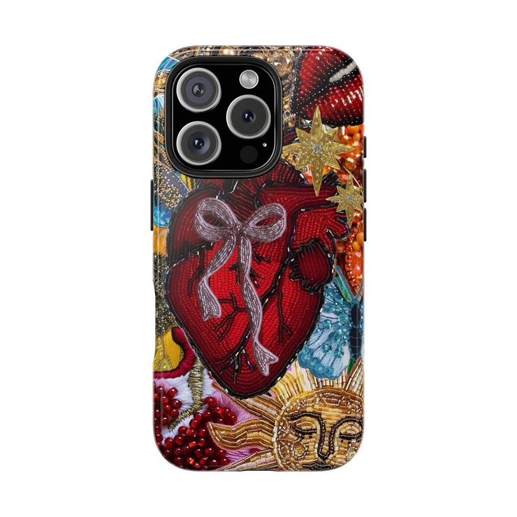 Vintage Heart Mosaic Collage iPhone Case