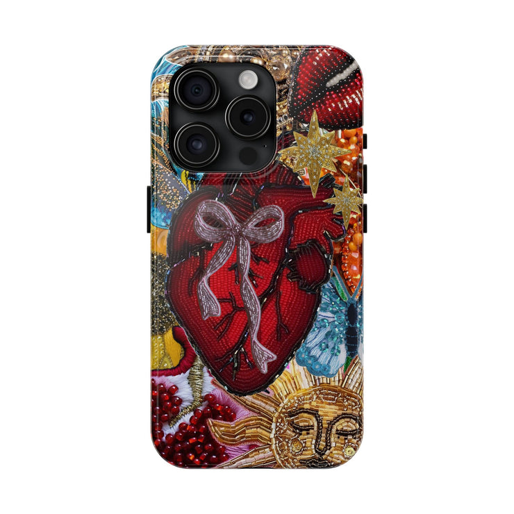 Vintage Heart Mosaic Collage iPhone Case