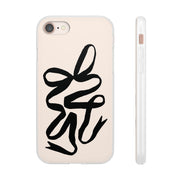 Black Bow on Cream Flexi iPhone Cases