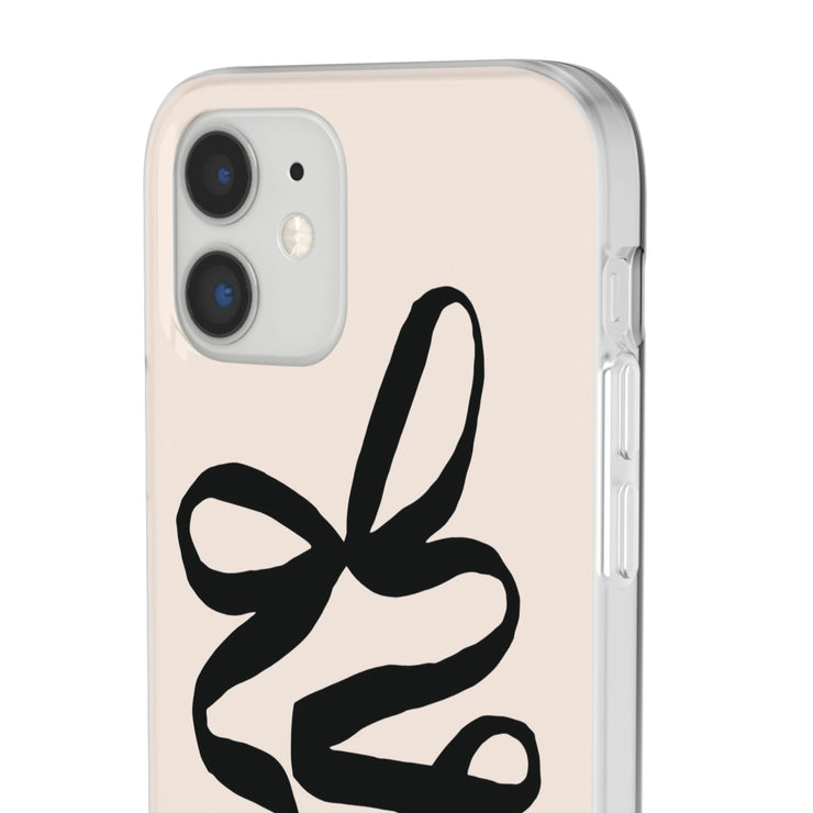 Black Bow on Cream Flexi iPhone Cases