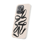 Black Bow on Cream Flexi iPhone Cases