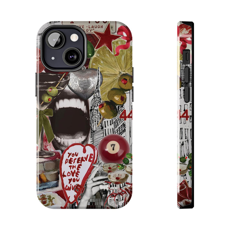 Red 7 Ball Coquette Collage Tough iPhone Case