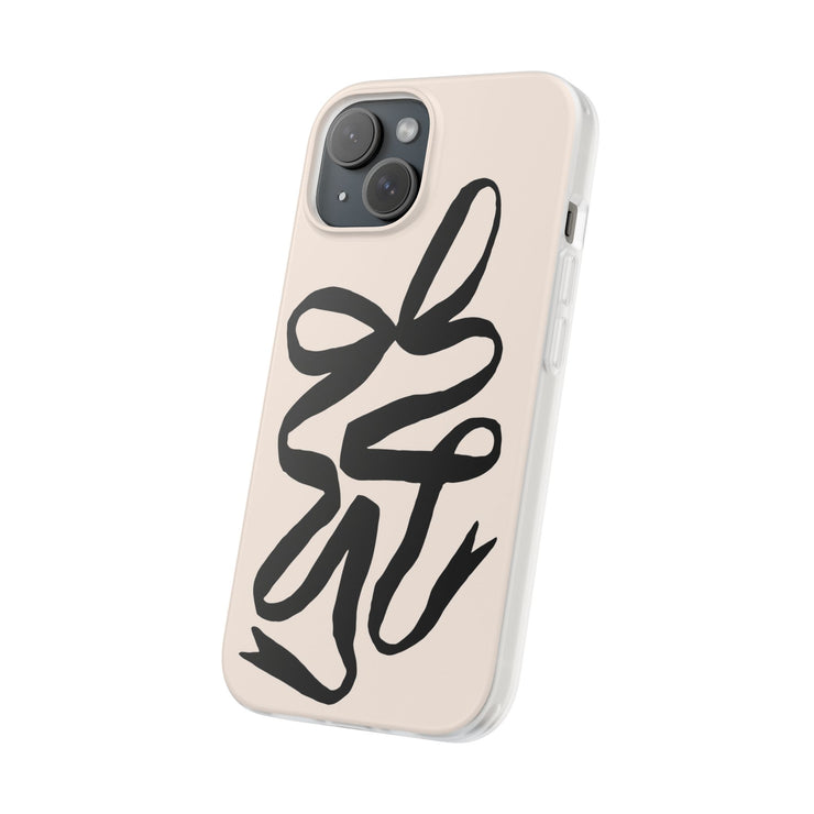 Black Bow on Cream Flexi iPhone Cases