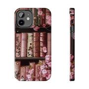 Books Bookshelf Pink Florals Tough iPhone Case