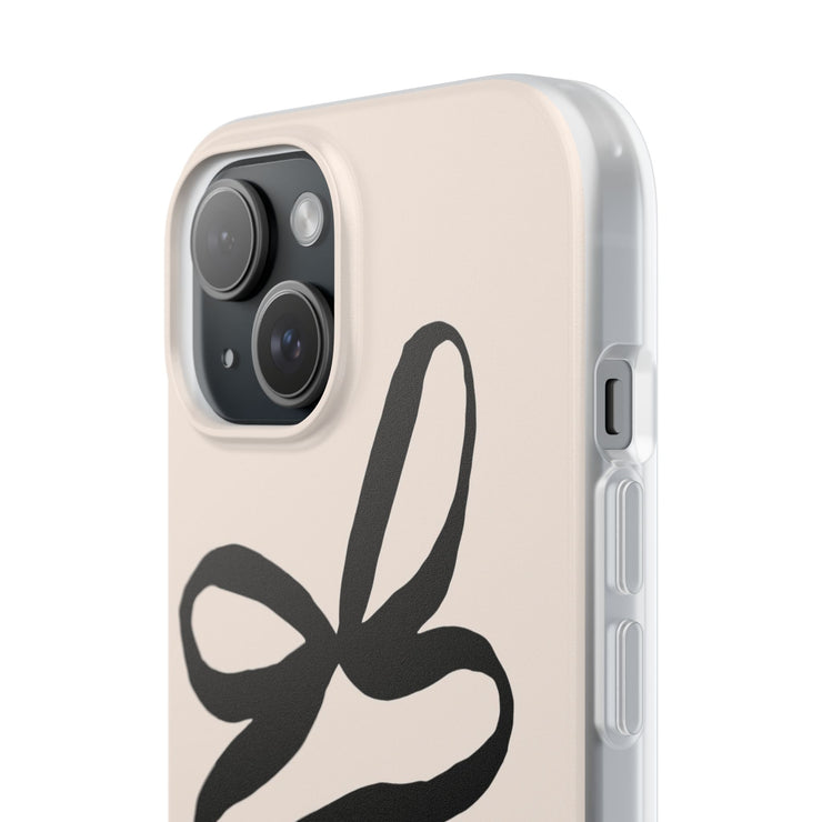 Black Bow on Cream Flexi iPhone Cases