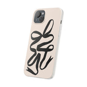 Black Bow on Cream Flexi iPhone Cases