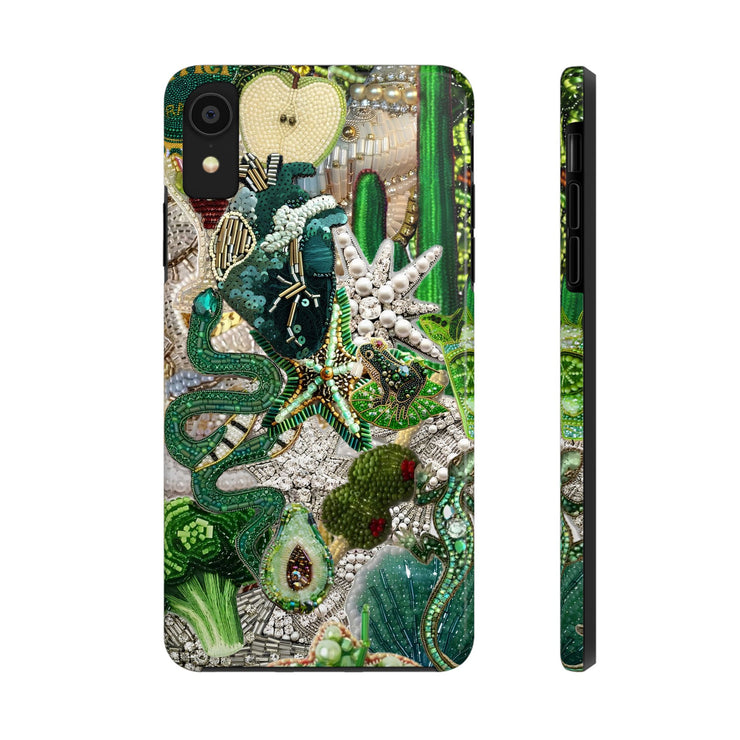 Green Vintage Mosaic Collage iPhone Case