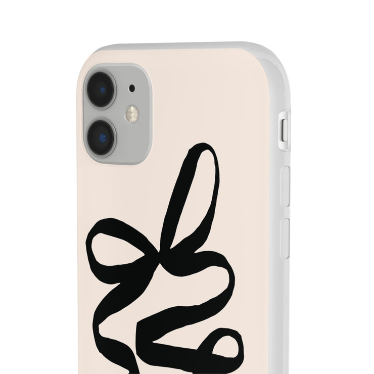 Black Bow on Cream Flexi iPhone Cases