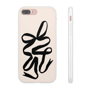 Black Bow on Cream Flexi iPhone Cases