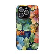 Floral Stained Glass Effect Tough iPhone Case