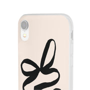 Black Bow on Cream Flexi iPhone Cases