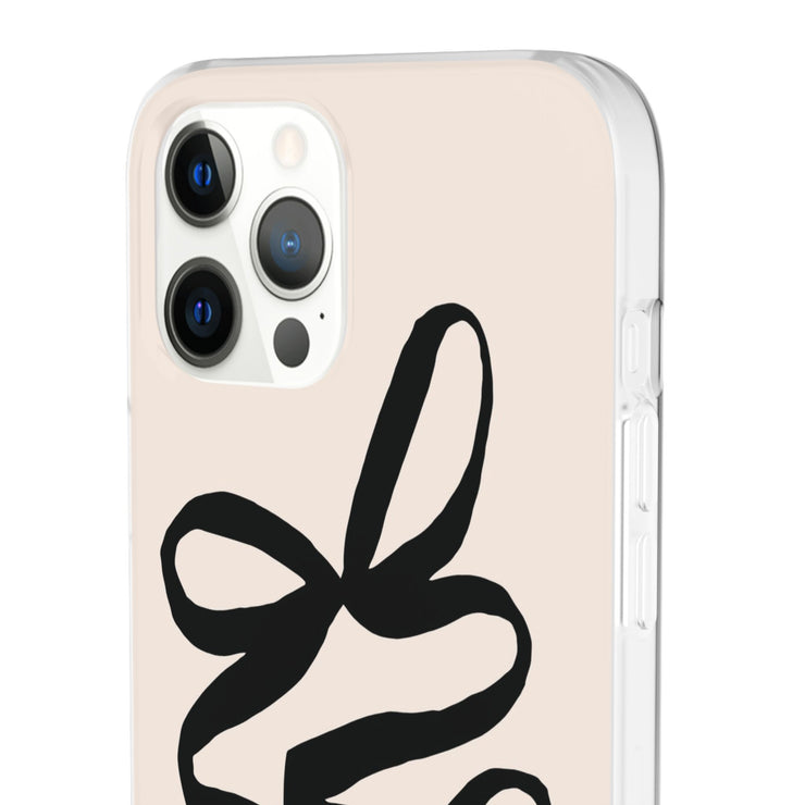 Black Bow on Cream Flexi iPhone Cases