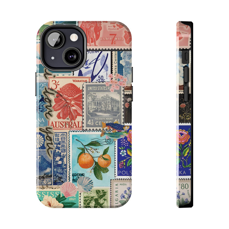 Vintage European Stamps Tough iPhone Case