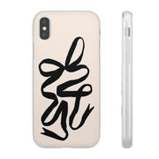 Black Bow on Cream Flexi iPhone Cases