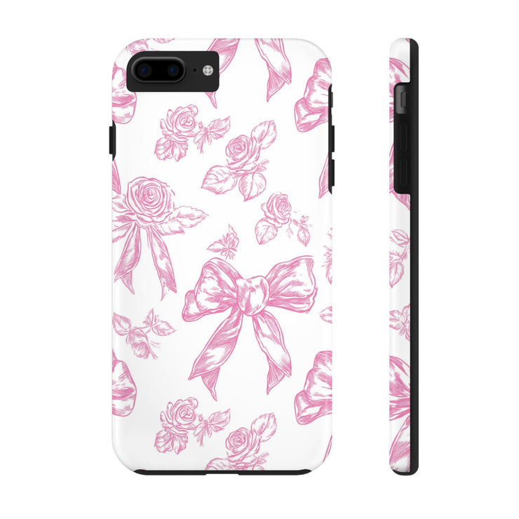 Pink Valentine Toile De Jouy Tough iPhone Case