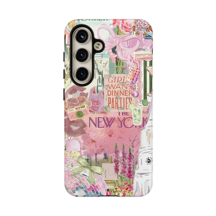 New York Pink Collage Samsung Cases