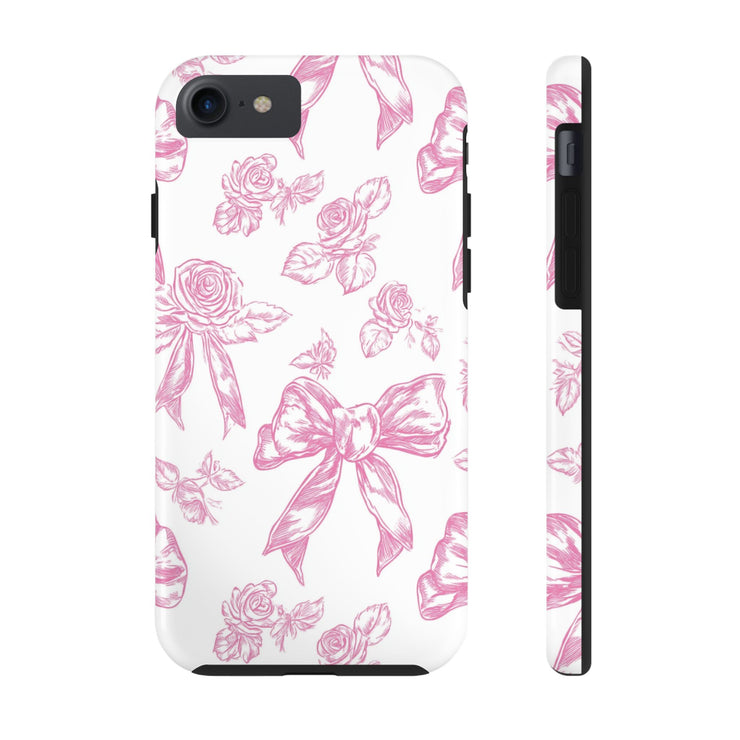 Pink Valentine Toile De Jouy Tough iPhone Case