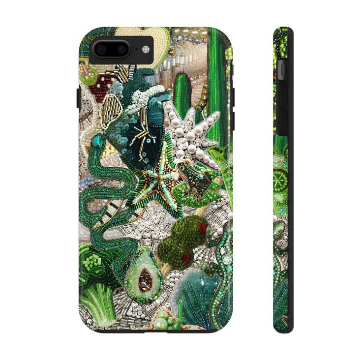 Green Vintage Mosaic Collage iPhone Case