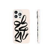 Black Bow on Cream Flexi iPhone Cases