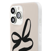 Black Bow on Cream Flexi iPhone Cases