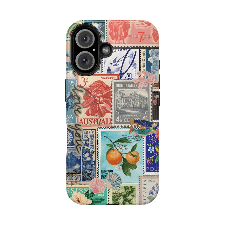 Vintage European Stamps Tough iPhone Case