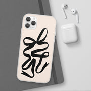 Black Bow on Cream Flexi iPhone Cases