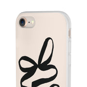 Black Bow on Cream Flexi iPhone Cases