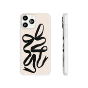 Black Bow on Cream Flexi iPhone Cases