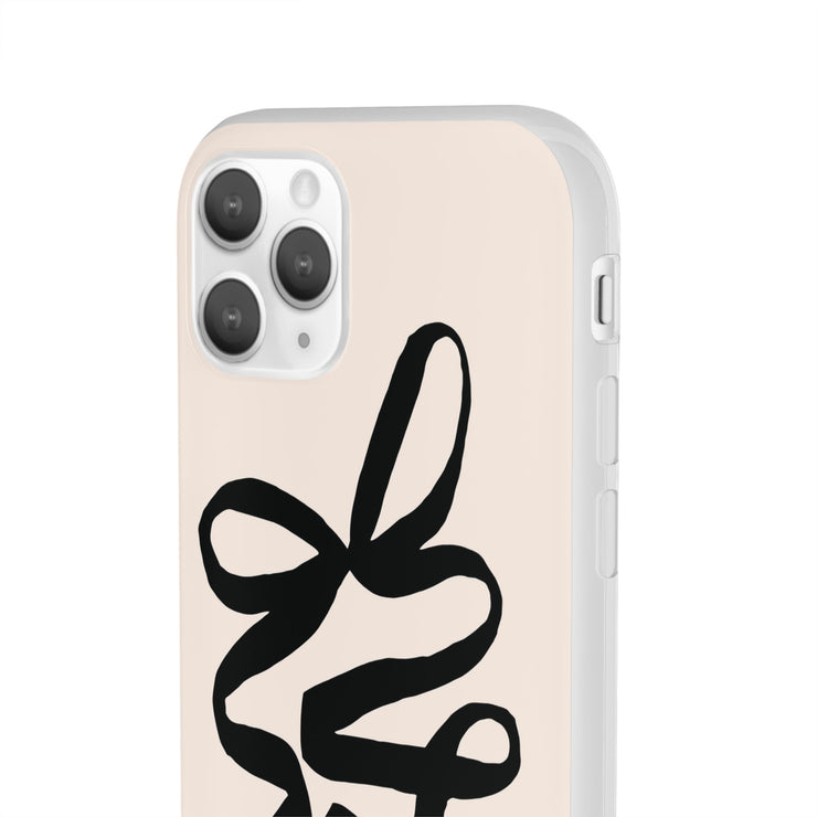 Black Bow on Cream Flexi iPhone Cases