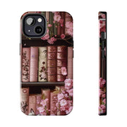 Books Bookshelf Pink Florals Tough iPhone Case