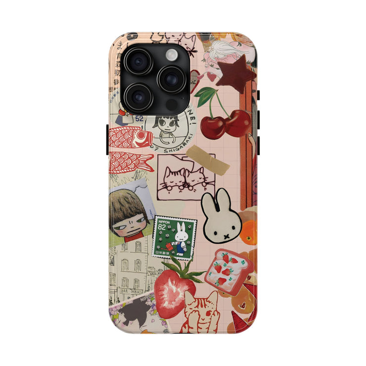 Collage Coquette Cherry Tough iPhone Case