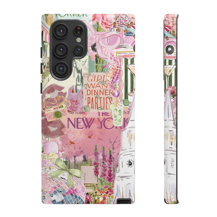 New York Pink Collage Samsung Cases