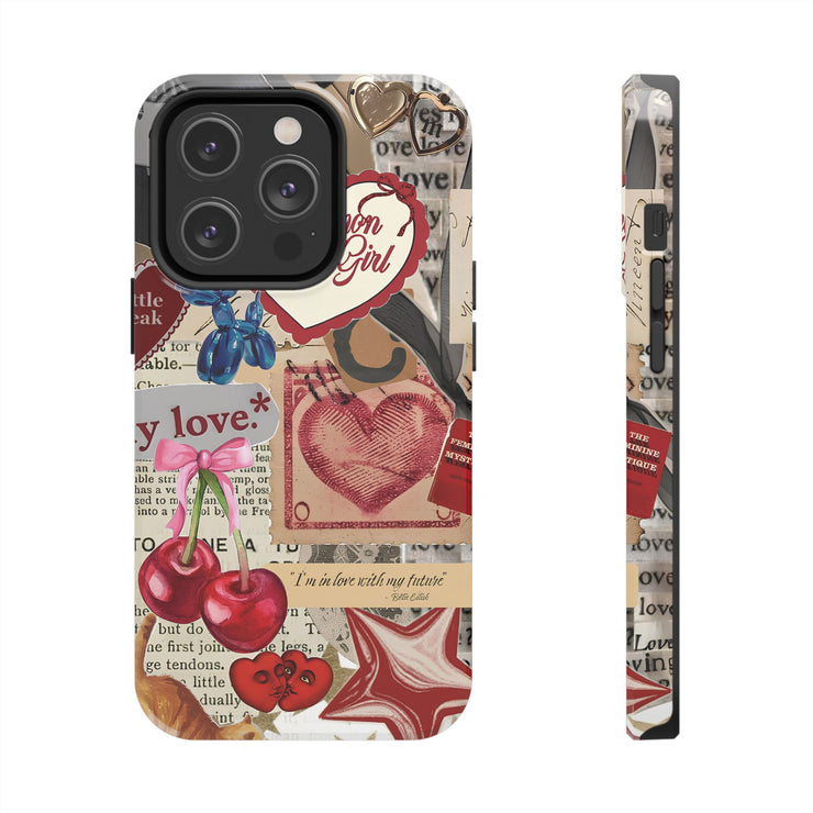 Cinnemon Girl Coquette Cherry With Bow Tough iPhone Case