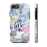 Blue Collage Tough iPhone Case