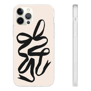 Black Bow on Cream Flexi iPhone Cases