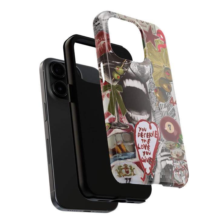 Red 7 Ball Coquette Collage Tough iPhone Case