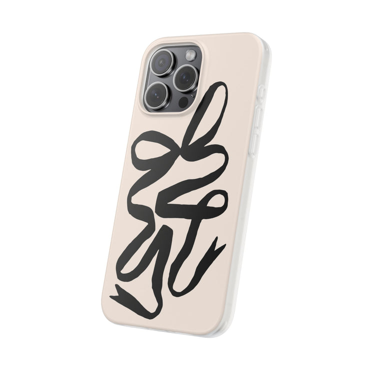 Black Bow on Cream Flexi iPhone Cases