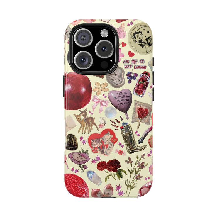 Cool Coquette Collage Tough iPhone Case