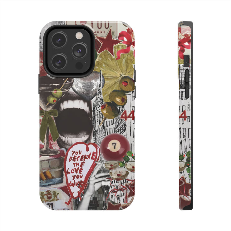 Red 7 Ball Coquette Collage Tough iPhone Case